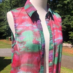 Angie Sheer button down tunic